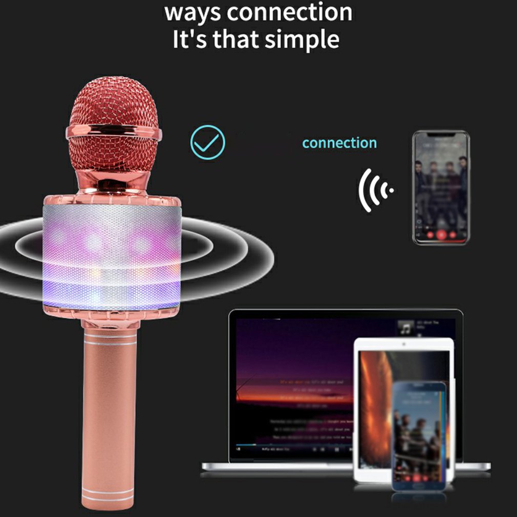Bluetooth Microphone Wireless Microphone Karaoke Professiona Speaker Handheld Microfone Player Singing Recorder Mic