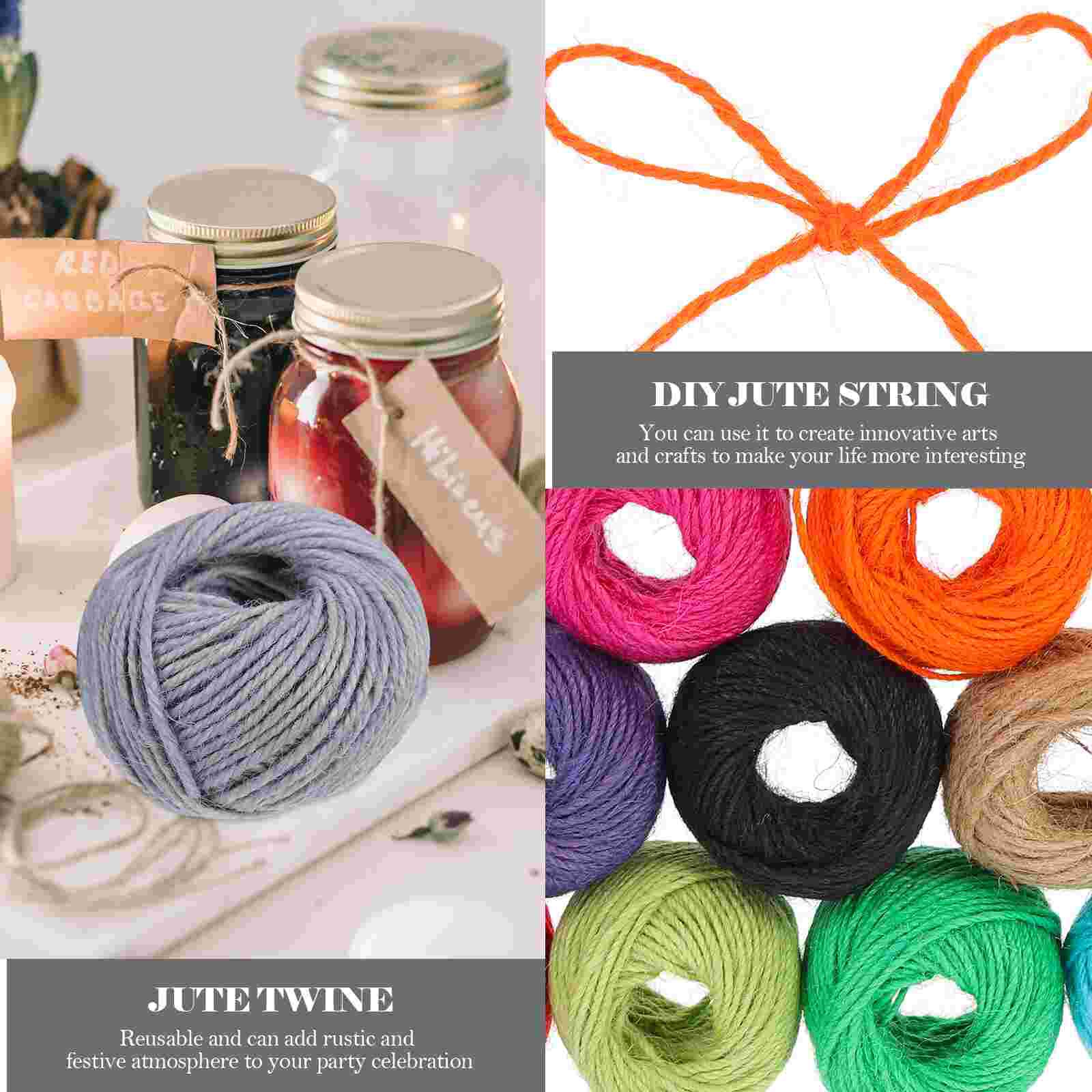 Rolls of Decorative Jute Twine Party Wrapping 2mm Jute Rope Cords