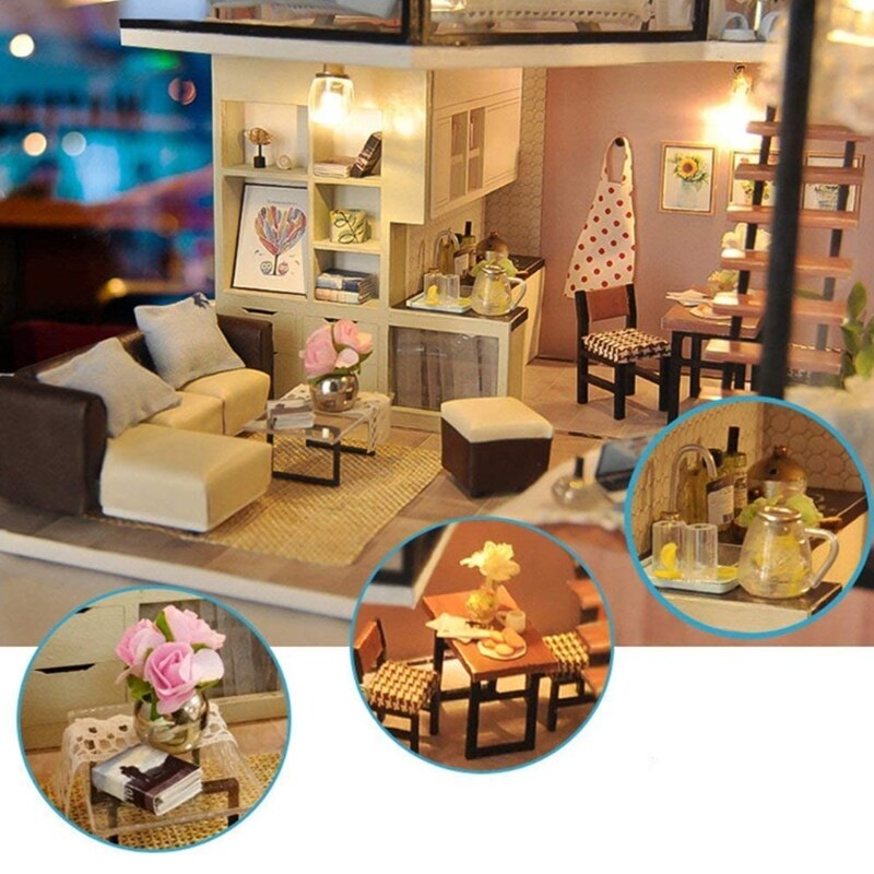 freundlicher Spielzeug Kleines Mädchen Prinzessin Geburtstag Spielhaus Handgemachte Puppe Haus Holz Mini Spielzeug Haus Bausatz