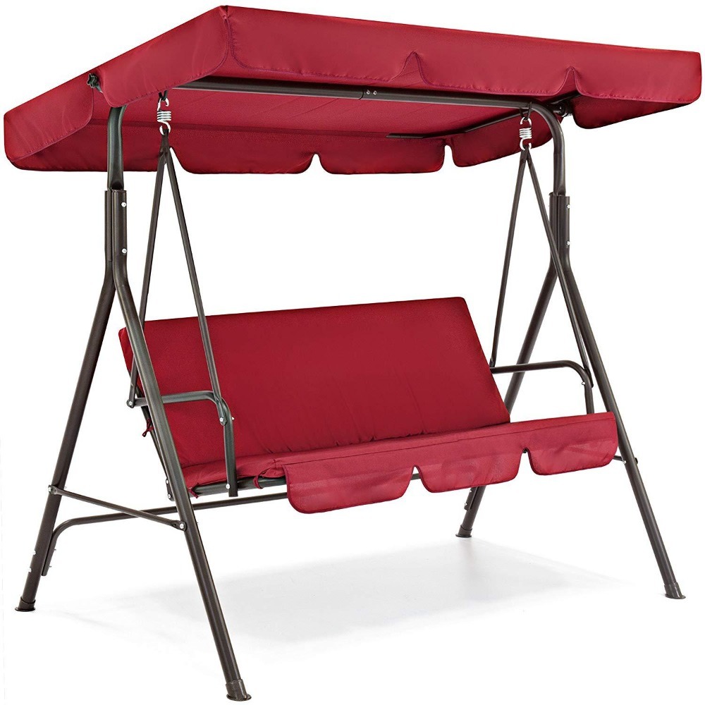 Capa de dossel de balanço à prova de sol com proteção contra poeira proteção UV jardim e terraço balanço capa superior protetor de balanço ao ar livre: Vermelho