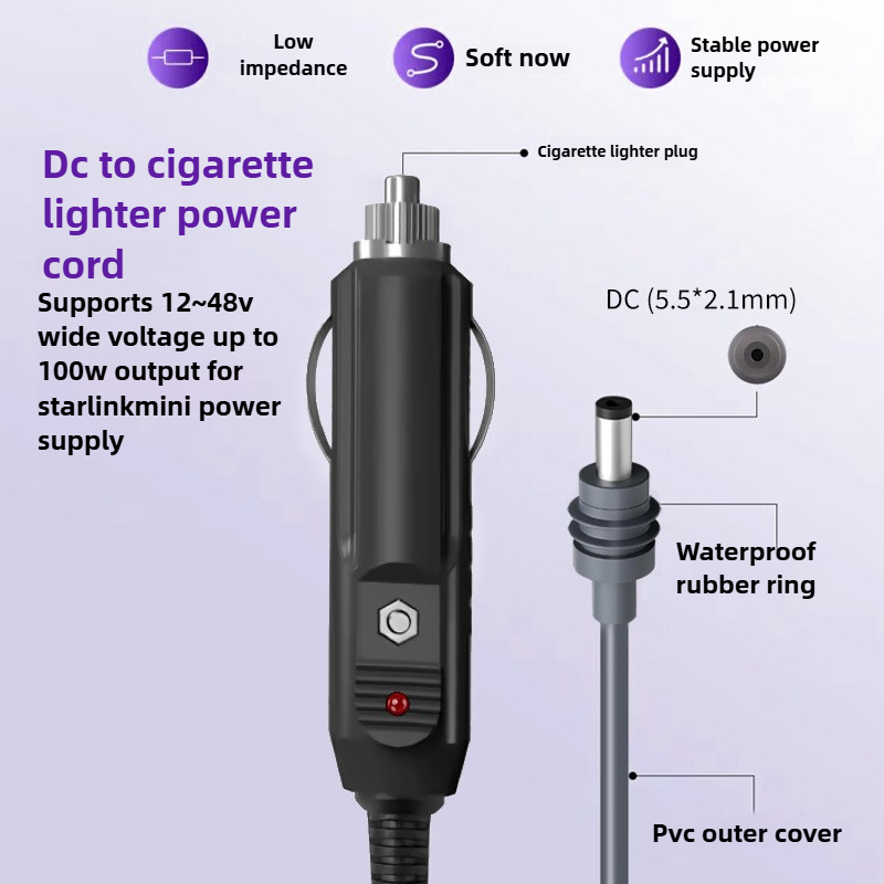 For Starlink Mini 3in1 DC To TypeC/DC/car Charging Power Cable IP65 Waterproof 3in1 To Typec 2464-20AWG Cable For Starlink Mini