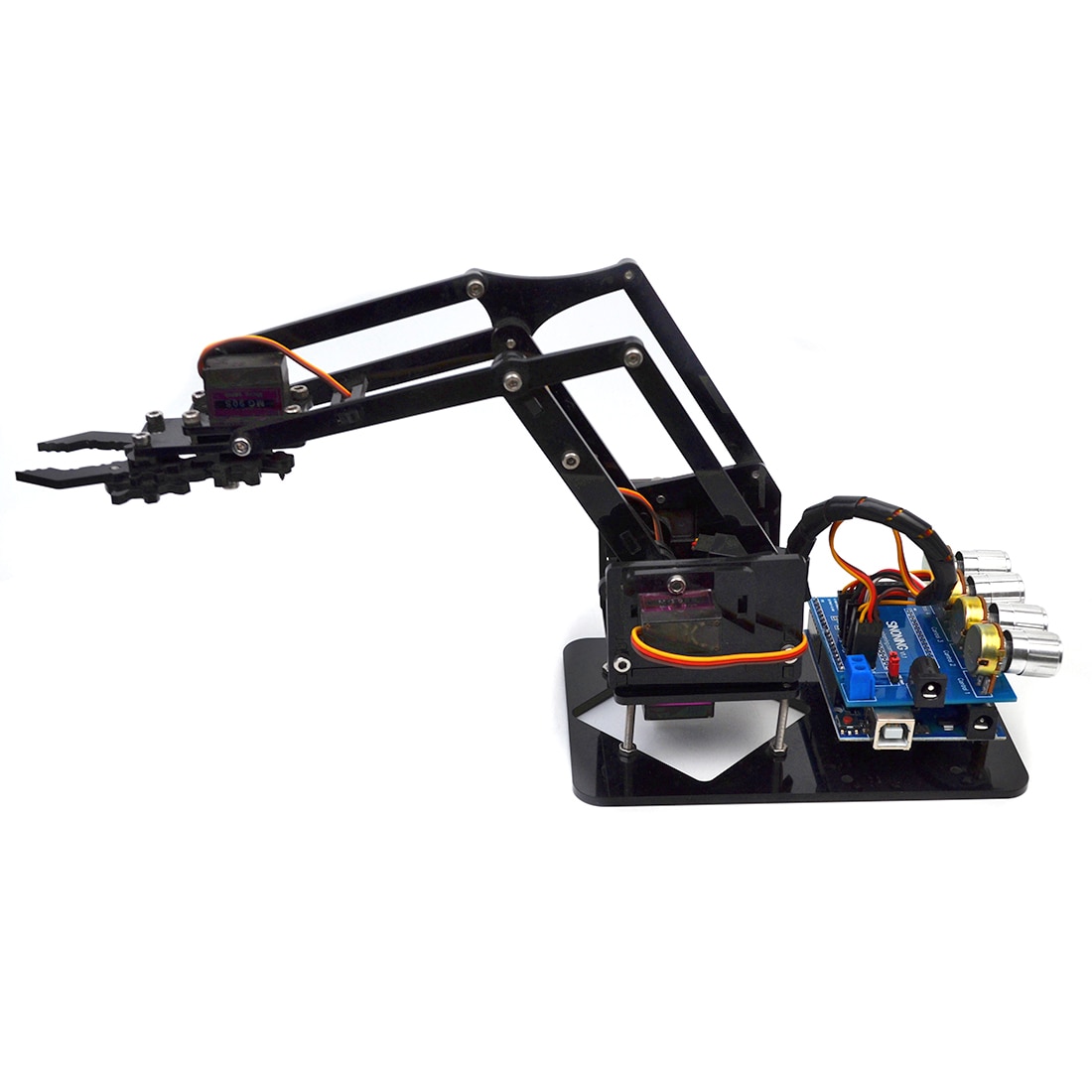 DIY Acrylic Robot Arm Robot Claw for Arduino Kit 4DOF Mechanical Grab Manipulator Programmable Toys