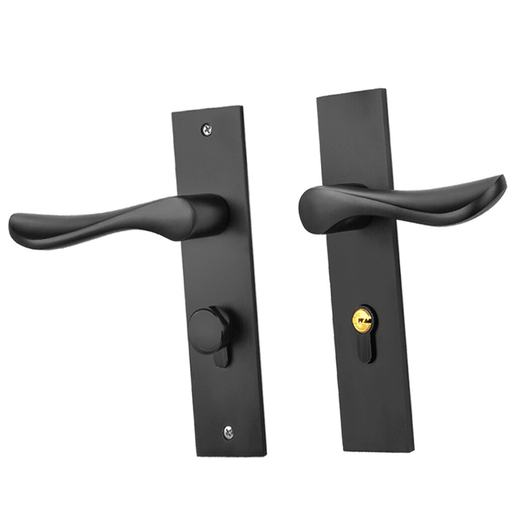 Door Handle Lock Front Back Lever Lock Bathroom Bedroom Door Handles #1: B