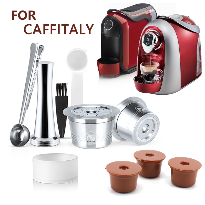 Reusable Coffee Filter Capsule for Caffitaly S21 Machine Refillable Plastic Stainless Steel Coffee Pods Fit 3 Corações Cafeteira