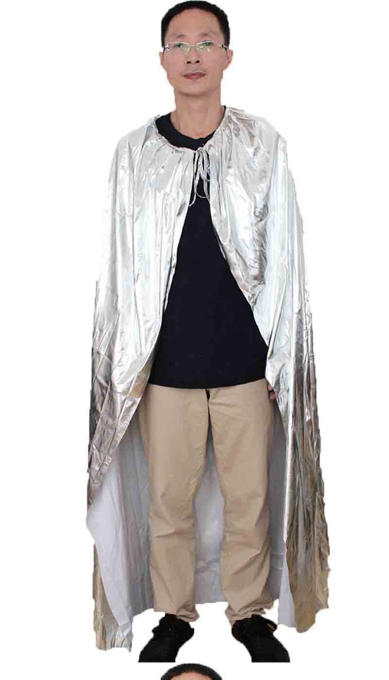 ,140cm röda, silver, svart rosa, guld, jul halloween fest mantel cape, skålla guld kläder: Silvermantel