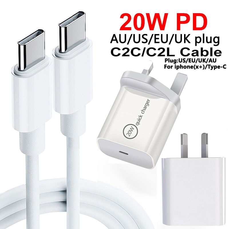 20W Dual USB PD Charger Quick Charge 3.0 Type C Fast Charging For iPhone 12/11/Pro Max for Samsung QC3.0 Charger Adapter