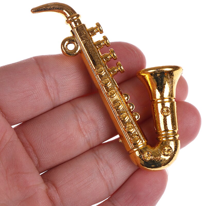 Mini plast musikinstrument guld juletræ hængende xmas dekor
