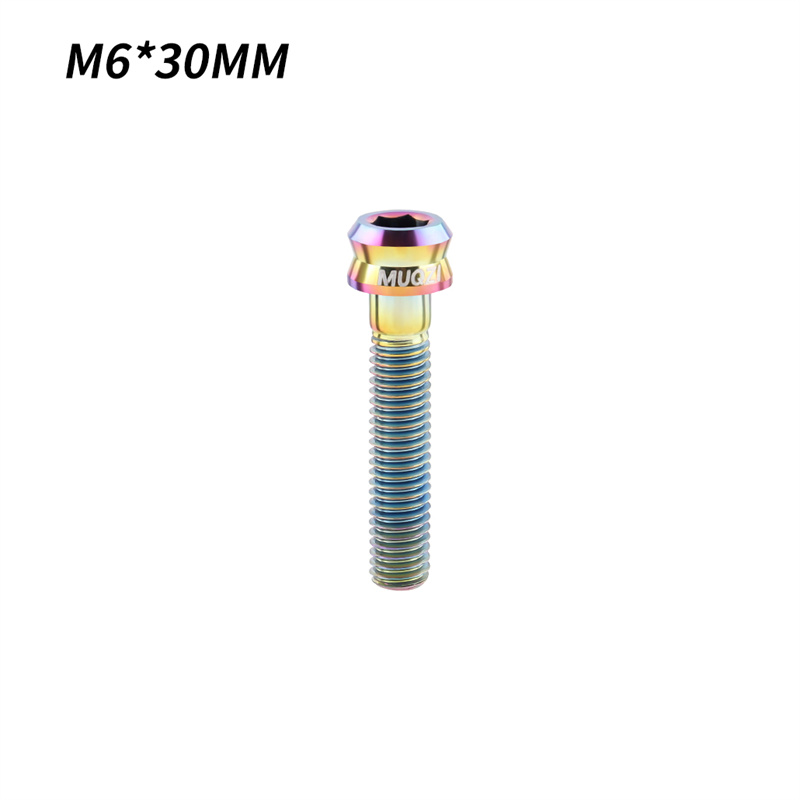 MUQZI Titanschrauben M6 * 30 MM M6 * 35 MM Headset-Kappenschraube MTB Rennrad Ultraleichte Titan-Vorbauschraube Fahrradzubehör: Himmel Blau