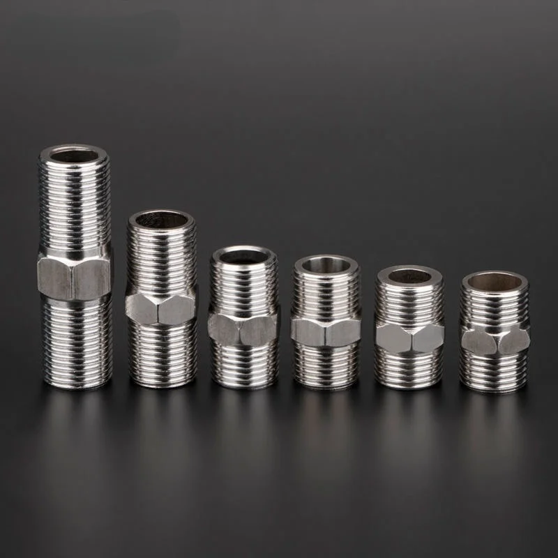 Stainless Steel Lengthen 1/8" 1/4" 3/8" 1/2" 3/4" BSP Male x Male Thread Hex Nipple Threaded Reducer Pipe Fitting