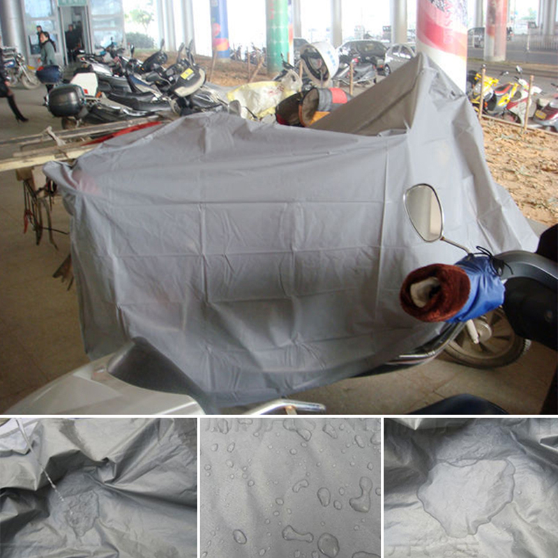 Sølv motorcykel hætte løbehjul overtræk vandtæt støvtæt åndbar åndbar fuld beskyttende anti uv motorcykel covers