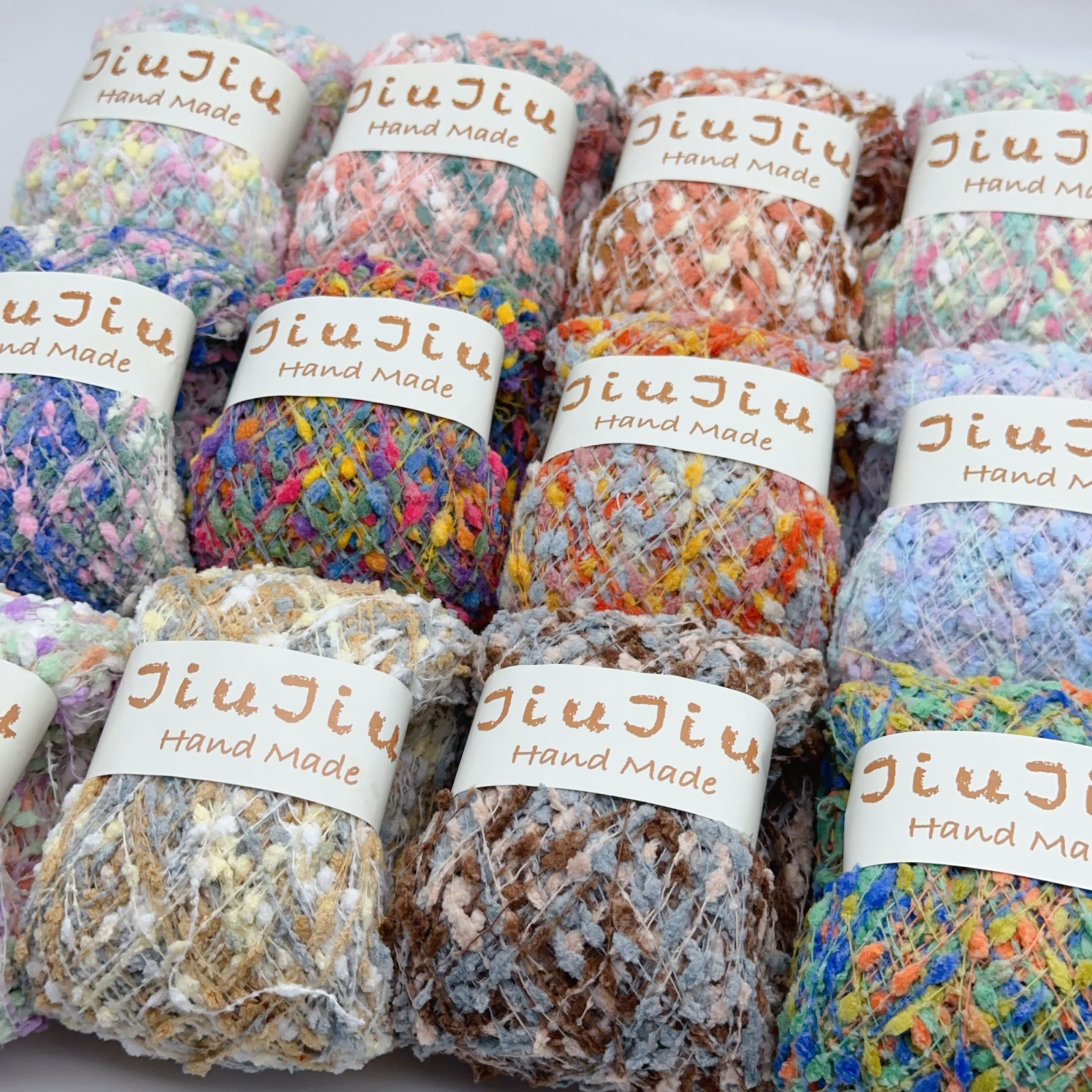 Chrysanthemum Yarn Ball Wool Starry Sky Flower Pattern DIY Hand Woven Coarse Mixed Color Thread Plush Yarn Ball Crochet Hook