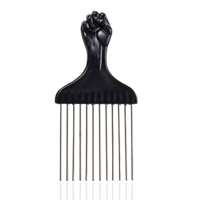 Leeven 5 Size Afro Comb Metal African American Pick Comb Hairdressing Styling Tool for Hair Styling style comb: black