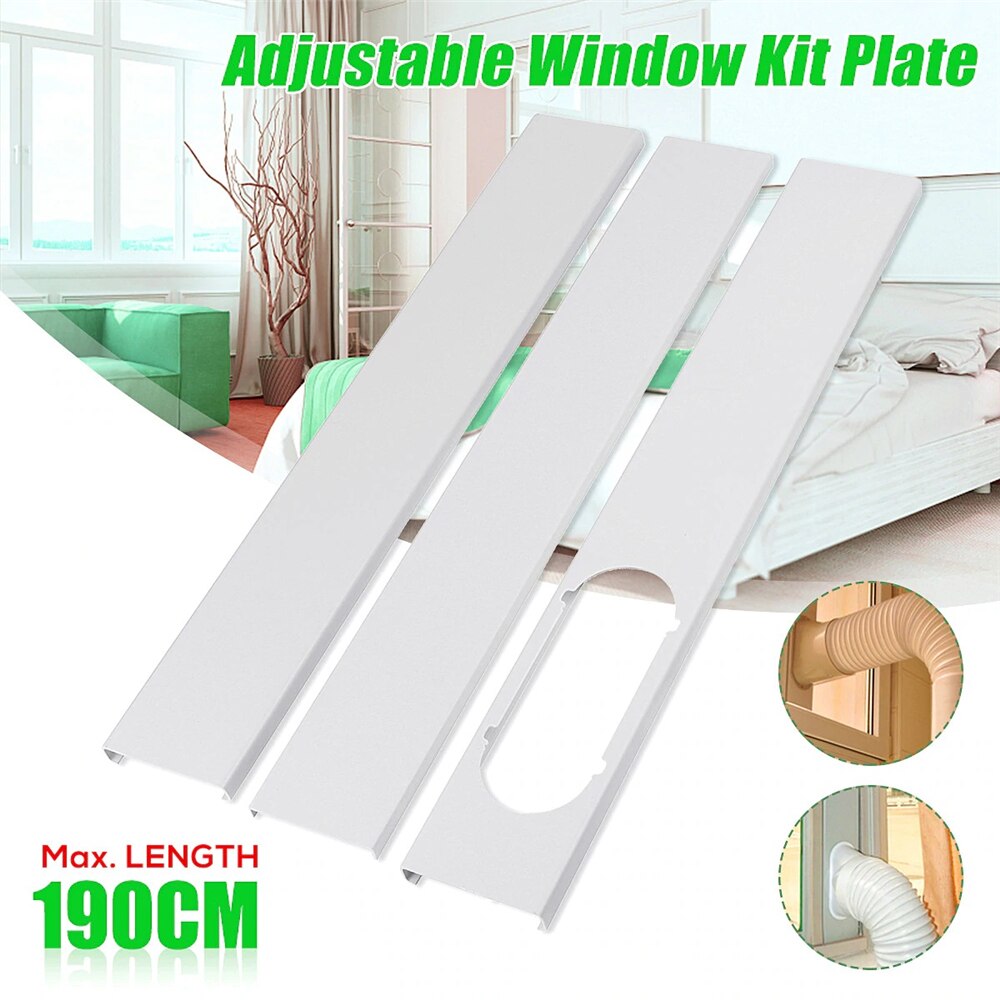 Newest Portable Adjustable Window Kit Slide Plate Wind Shield Adaptor Tube Connector Exhaust Hose Air Conditioner Accessories