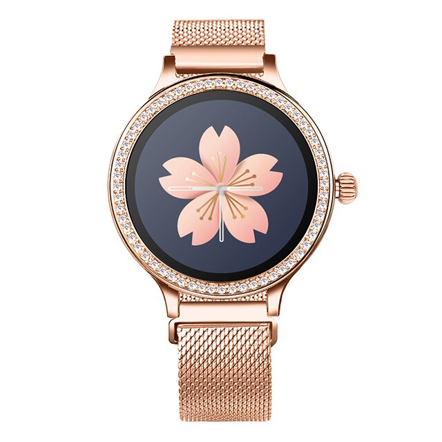 IP68 Smart Horloge Fitness Armband Activiteit Tracker Hartslagmeter Bloeddruk Sport Smartwatch Voor Vrouwen: Rose Gold