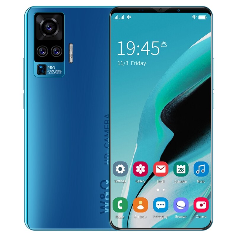 X50 Plus Smartphone 5.8 Inch MTK6572 Dual Core 1GB+4GB Memory Dual SIM Dual Standby Android4.4 Smartphone EU Plug: blue