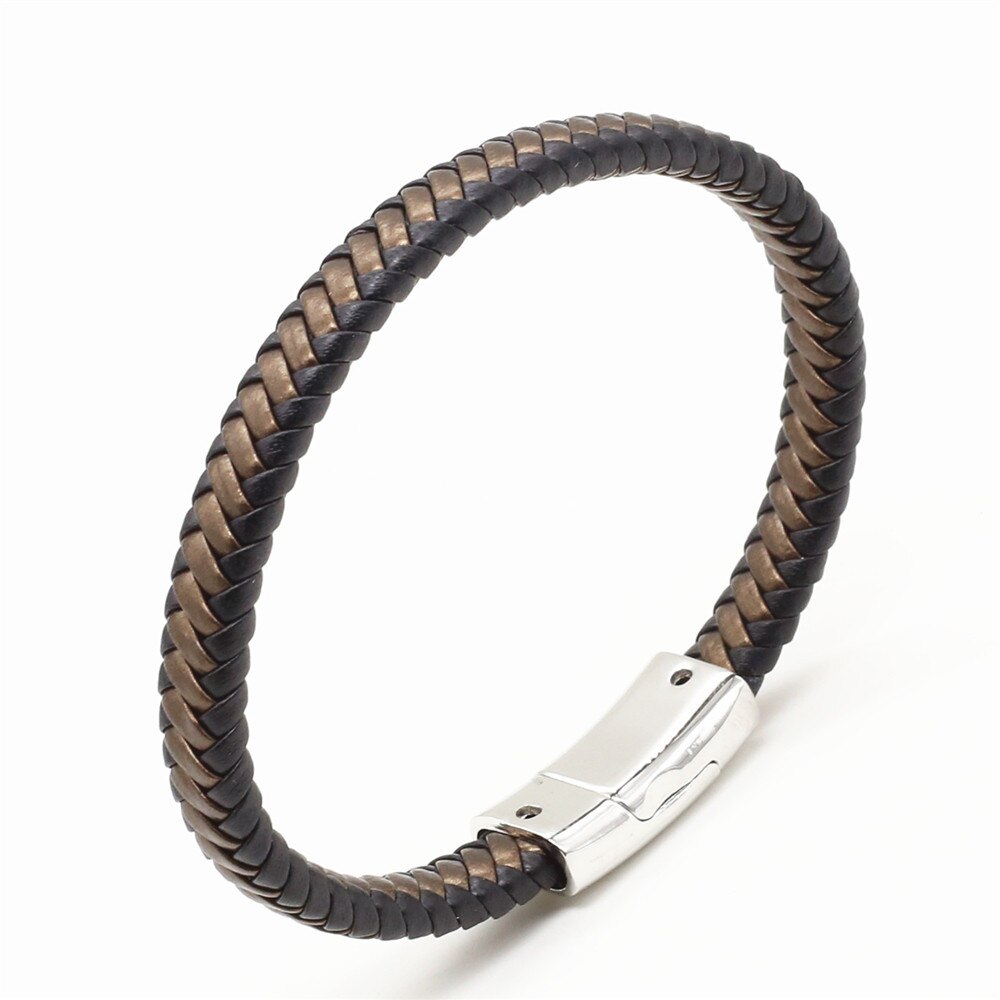 Trendikäs käsintehty kudos punos vintage naaras femme homme mies magneetti mansetti pu nahka naisten rannekoru koruja asusteita: Tyyli 7