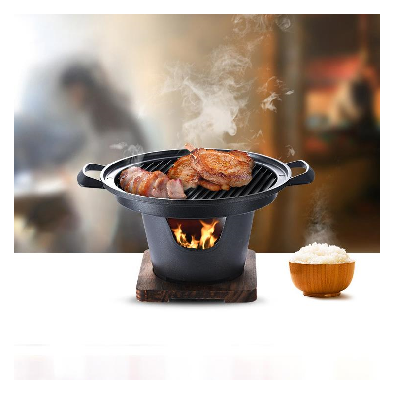 Mini barbacoa de estilo japonés, estufa de Alcohol, individual, sin humo, placa de parrilla para barbacoa al aire libre, herramientas de carne