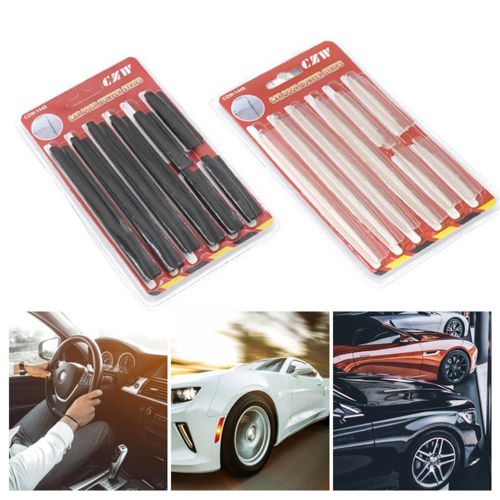 8pcs Car SUV Side Door Edge Protector Protective Strip Scrape Guard Bumper Guards Handle Cover Black White Transparent