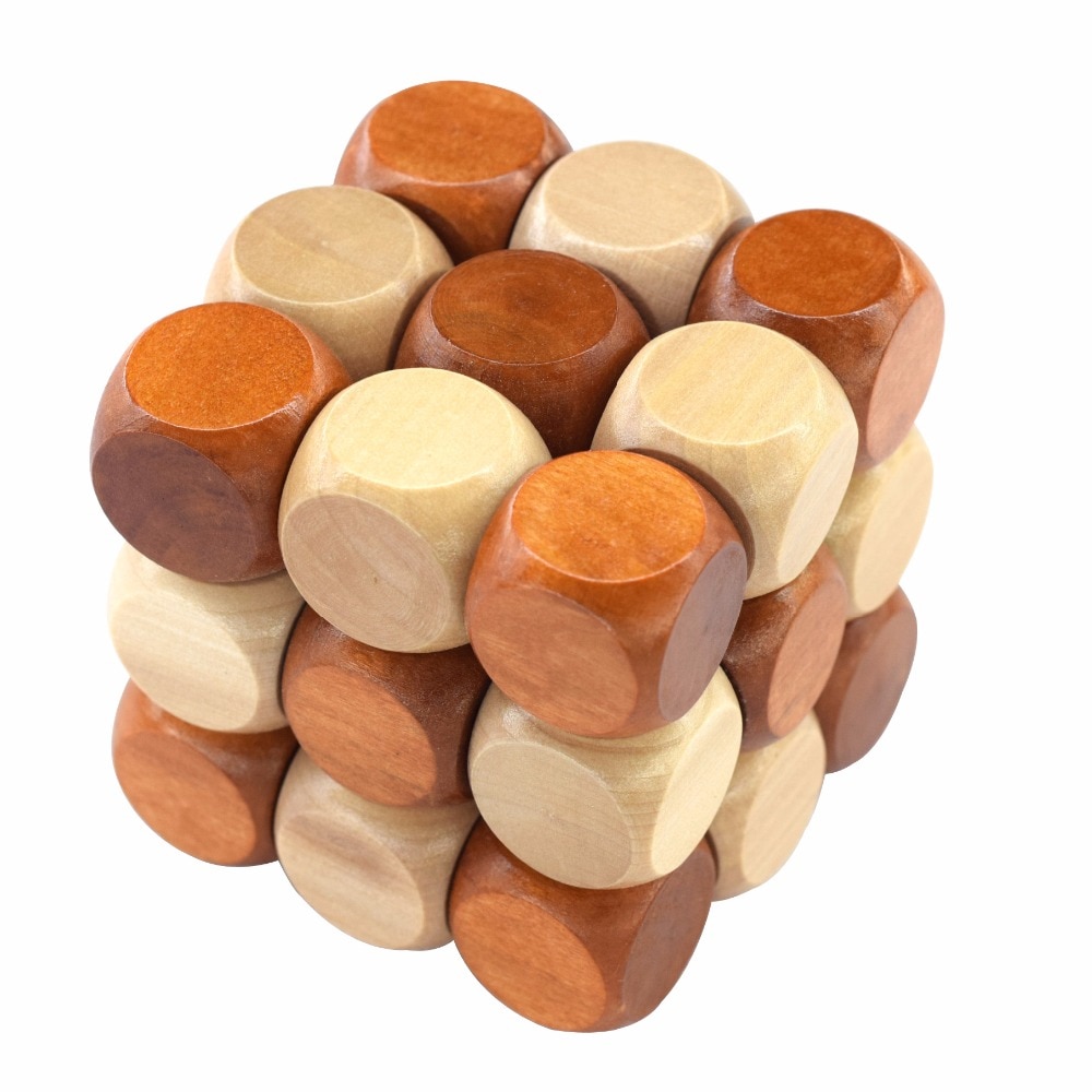 3D Wooden Puzzle Novelty Toys Educational Brain Teaser IQ Mind Game For Children Adult Snake Shape