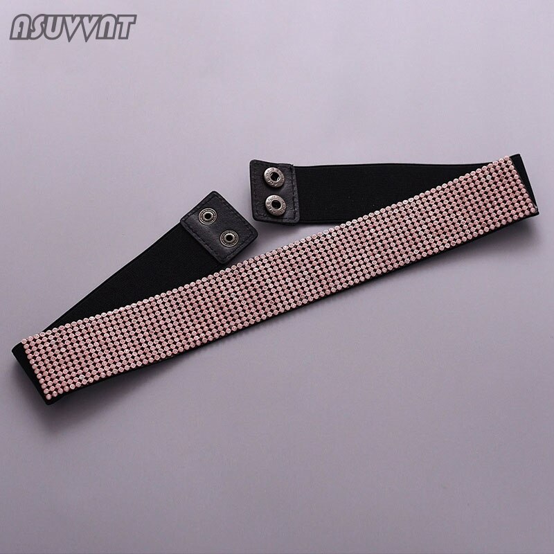 Mode Vrouwen Riemen Voor Bruid Trouwjurk Strass Skinny Stretch Elastische Tailleband Jurk Taille Riem Voor Lady Party: Rosegold