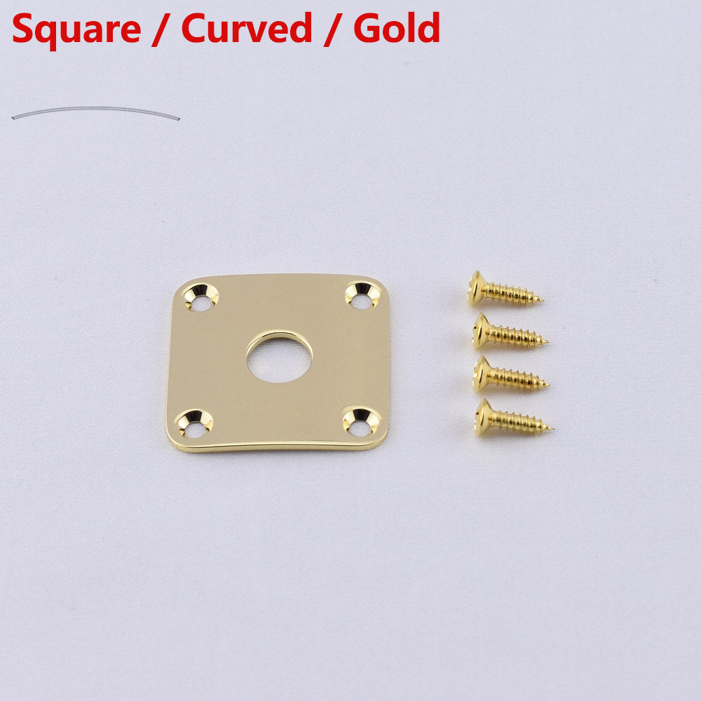 【Made in Japan by GOTOH】 Flat / Curved Stainless Steel Jack Plate For Electric Guitar Bass: SC-GD 1 Piece