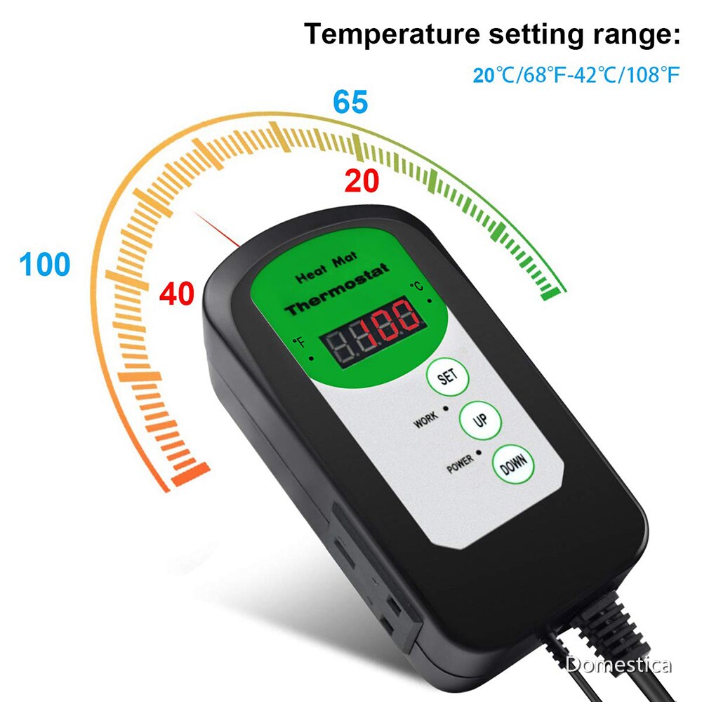 Eu / us / uk temperatur- og fugtighedsregulator 220v instrument digital sensor opvarmning pad crawler controller haven plante