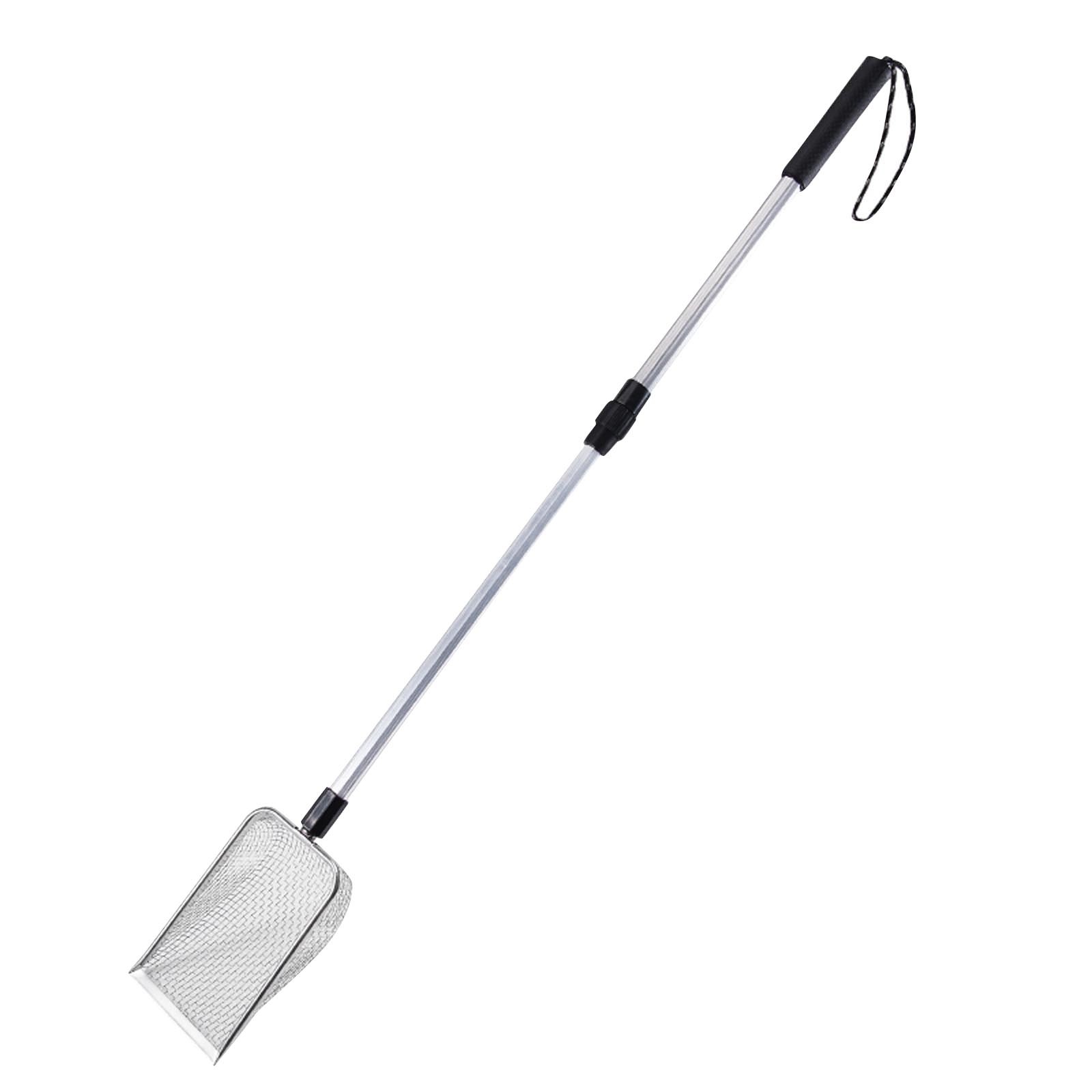 Cat Litter Shovel With Extended Handle Stainless Steel Climbing Pet Shovel Beach Shovel Toilet Pickup: L / Chocolate