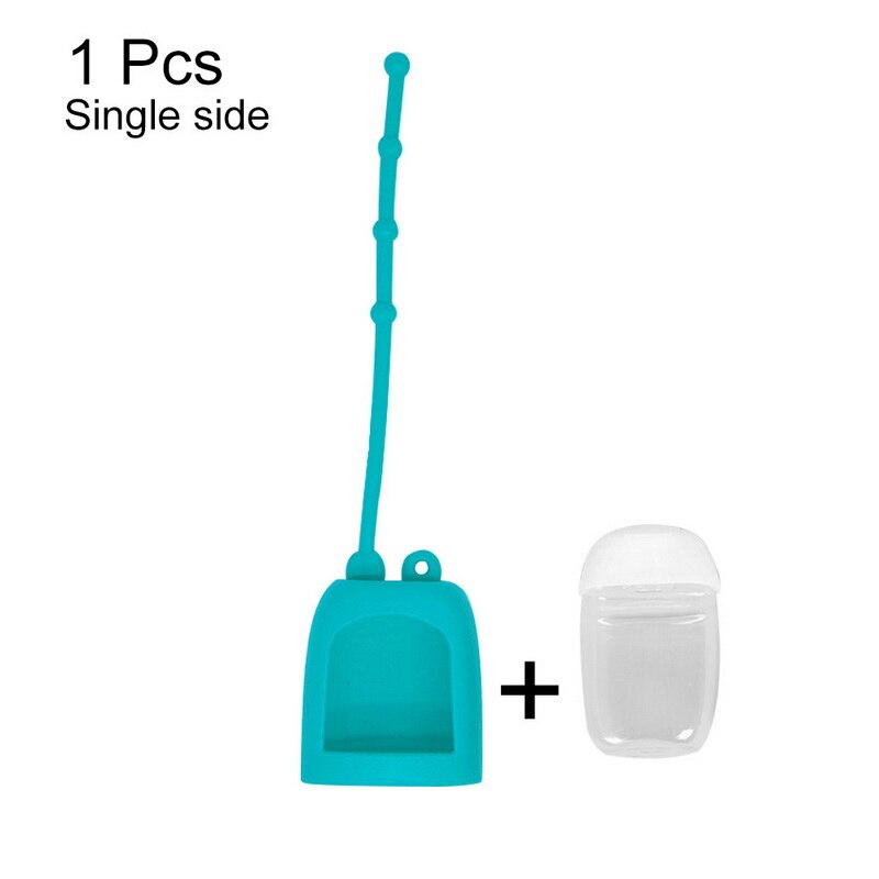 30ml Portable Empty Bottle Hand Sanitizer Bottle with Detachable Silicone Protective Case Liquid Soap Container: single side Green