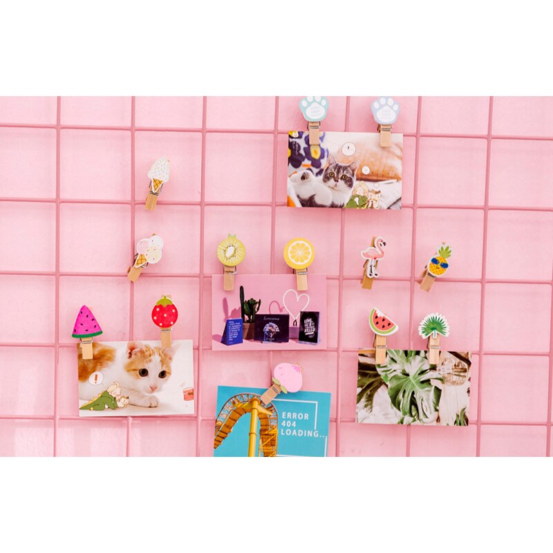 10 Stks/pak Meisje Hart Netto Rode Wasknijper Craft Decoratie Clips Natuurlijke Houten Clips Voor Foto Voor Muur Decoratie Henneptouw