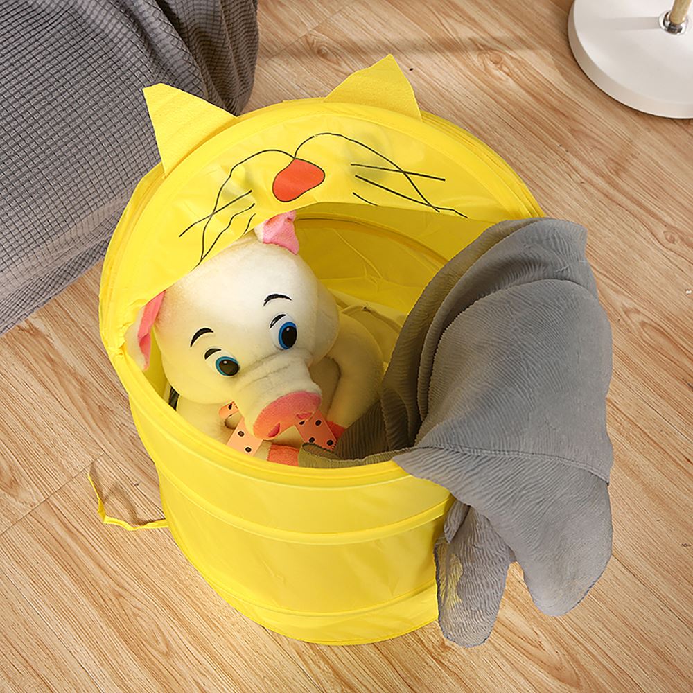 Carino Pieghevole Secchio Bucato Cilindro Cestino per I Giocattoli Scatola di Immagazzinaggio Del Giocattolo Contenitore Sveglio Animale Del Fumetto scarafaggio Rana gatto Lavanderia Scatola di