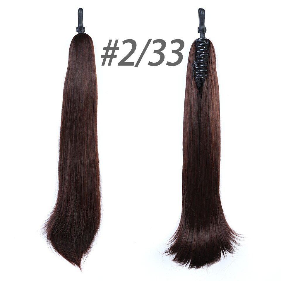 WTB Heat Resistant Straight Long Synthetic Ponytail Clip In Pony Tail Hair Extensions Wrap on Hairpieces Hairstyles: 2m33