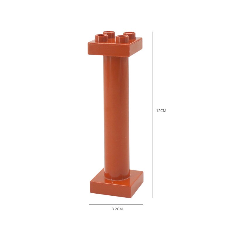 Trasporto ferroviario blocchi di costruzione di grandi dimensioni nuovi accessori pista creativa assemblare giocattoli per bambini mattoni treno urbano compatibile: Brown pillar