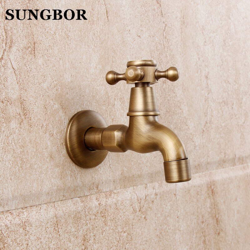 Bathroom Accessory Antique Brass Washing Machine Faucet Wall Mounted Laundry Tap SY-1215F