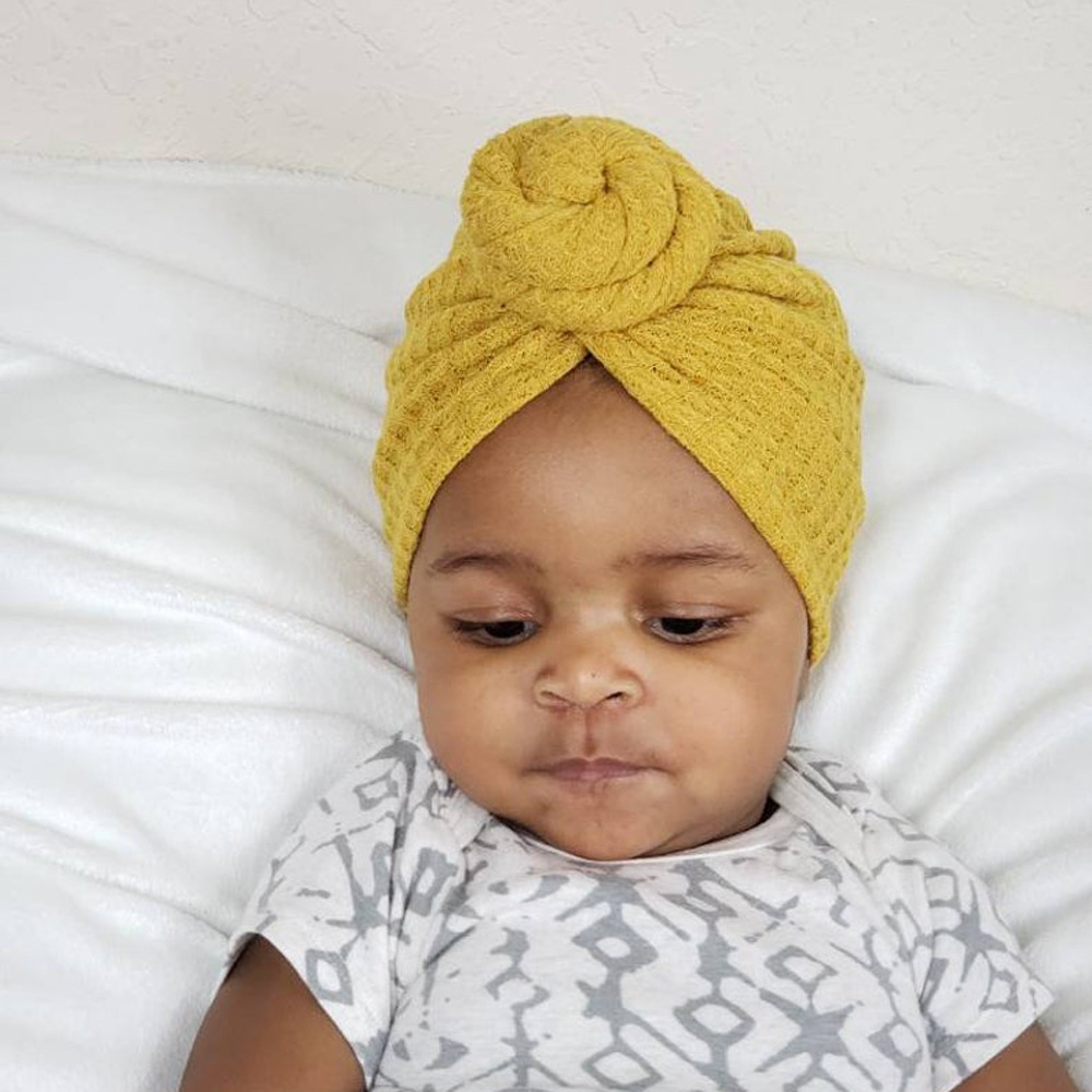 Bonnet en tricot pour bébé, casquette pour -né, Turban doux, pour filles et garçons,