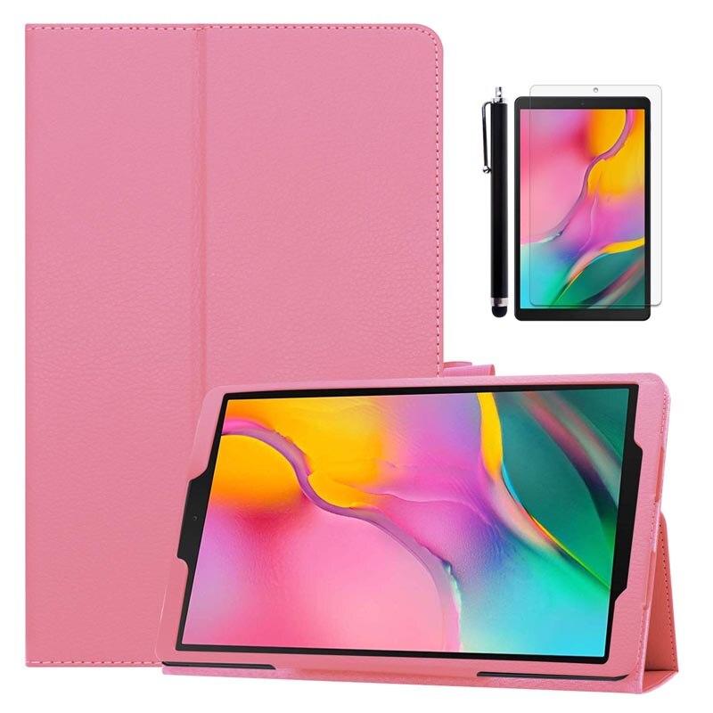 For Samsung Galaxy Tab A 10.1 Case PU Leather Magnetic Flip Cover For Samsung Galaxy Tab A 10.1'' SM-T510 / SM-T515 Tablet: Pink.3in1