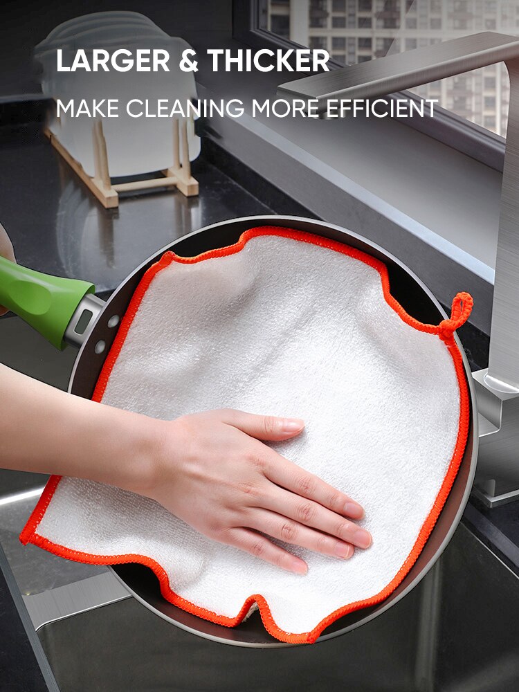 JOYBOS Dish Cloth Bamboo Fiber Degreasing Kitchen Cloth Housework No Oily Lint Dish Towel Absorbent Clean Non Dish Decoracion