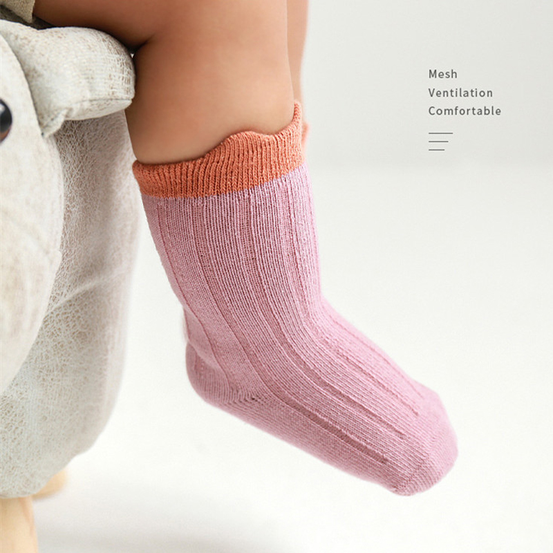 Warmmom – chaussettes en coton pour enfants, 3 paires, pour filles et garçons, vêtements d'hiver, d'automne et de printemps, couleur cousue, à la , décontractées