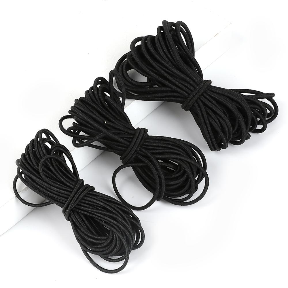 2 Mt/los 1-5mm Schwarz Runde Elastische Band Perlen Elastischen Seil Gummiband Stretch Gewinde Schnur Linie Für DIY Nähen Handwerk Zubehör