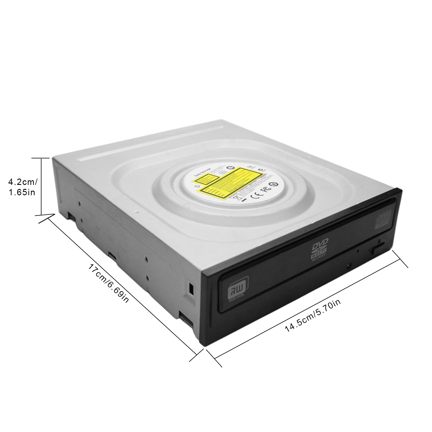 Leitor e Gravador de CD/DVD Interno de 3,5 Polegadas para Desktop, Suporte para Windows 10, 8, 7, XP, Interface SATA, Unidade de DVD Integrada
