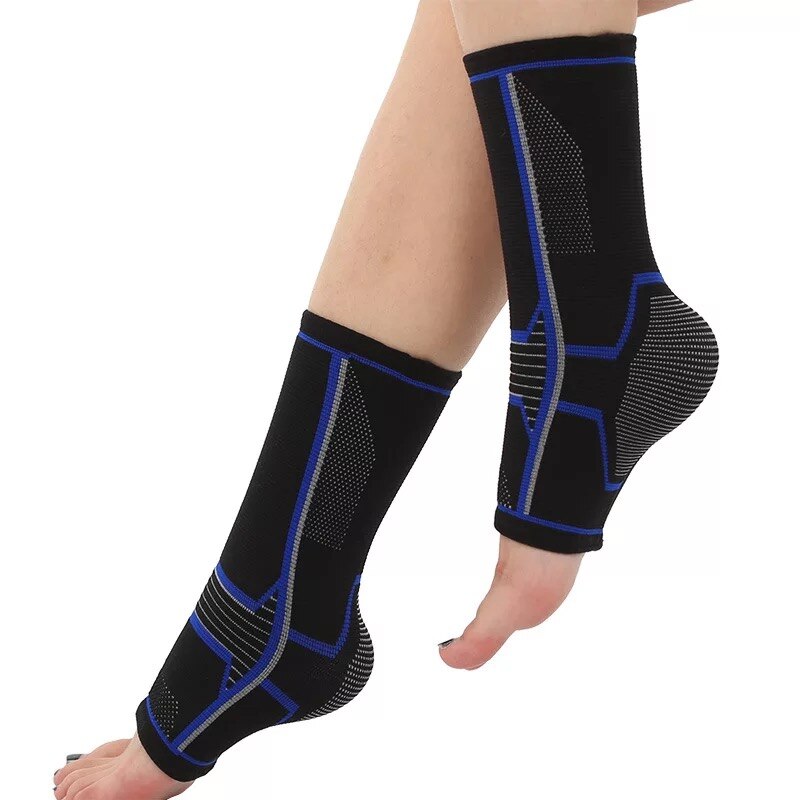1 pz sicurezza sportiva supporto caviglia caviglia elastico supporto guardia badminton pallacanestro calcio protezione supporto caviglia: black and blue / size S