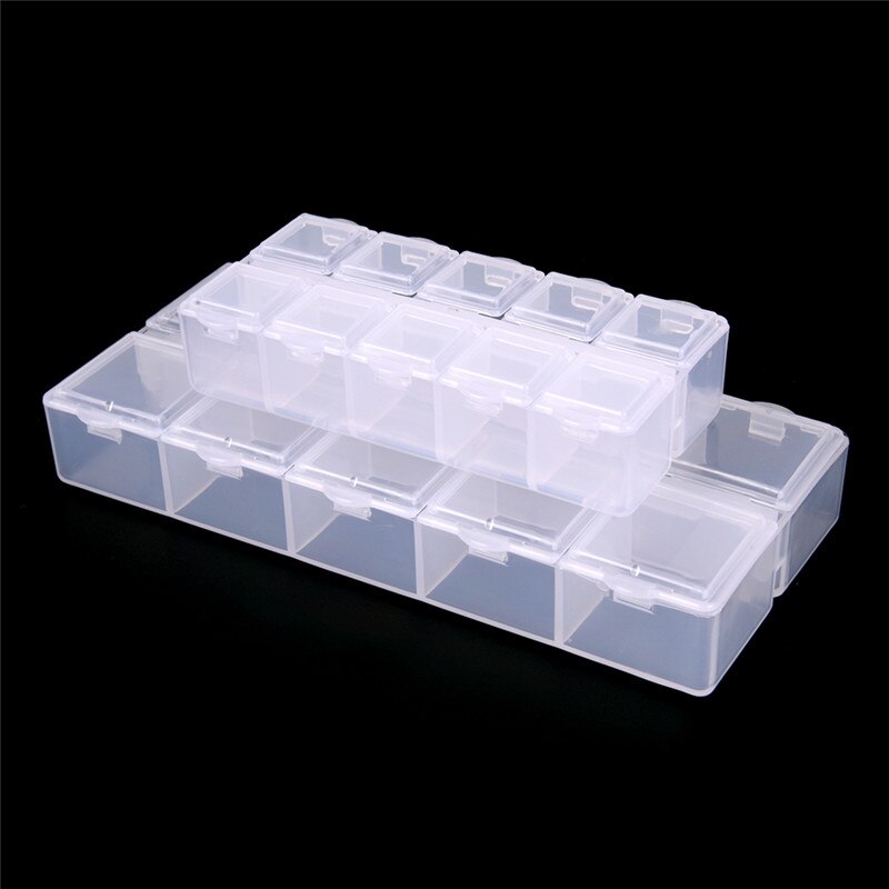 Pilulier Transparent Portable 10 Cases, 1 unité, boîte à médicaments hebdomadaire, 2 tailles, étui de voyage