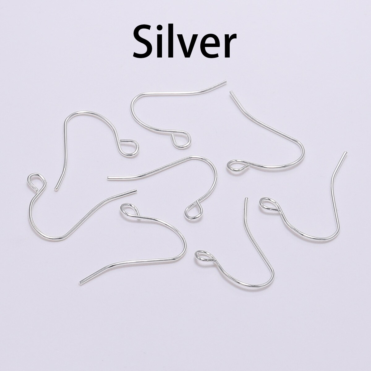100 pçs/lote 21*12 milímetros Ouro Bronze Brinco Ganchos Earwire Achados Gancho do Ouvido Brincos Fechos Para Fazer Jóias DIY Suprimentos: Silver