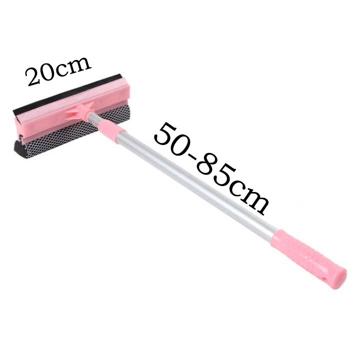 Window Cleaning Brush Glass Wiper for Bathroom Mirror Adjustable Long Handle Window Cleaner Squeegee Wiper Home Cleaning Tools: Light Grey