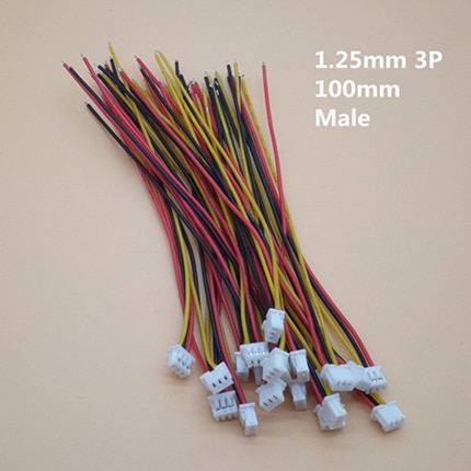 20 Sets/Lot Connector Micro JST 1.25MM 2-Pin/3-Pin/4-Pin Male&Female Connector Plug with Wires Cables LED Strip Connectors: 3P Male 20pcs