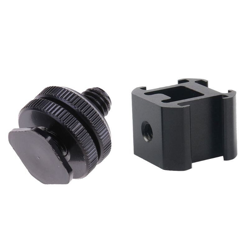 3 Shoe Mount Adapter Dual Screws Stand Holder for DSLR Camera Flash Light K3NB