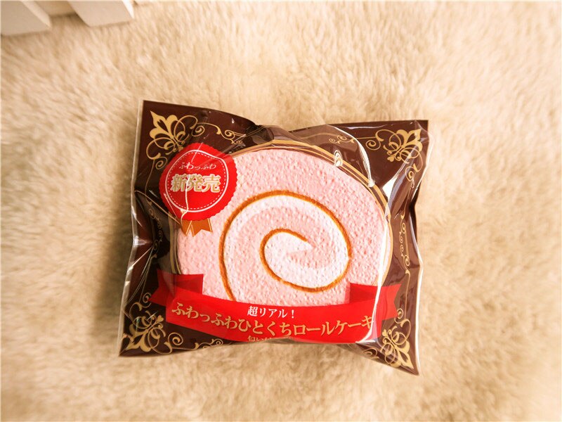 Kuutti Squishy juguete antiestrés Kawaii lindo rollo suizo pan de la torta blandita lento aumento de Jumbo Chocolate Rosa Amarillo Blanco Squishies