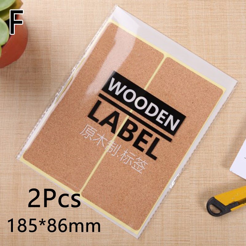 1Sets Wooden Labels Sticker Craft Kitchen Bottle Jars Organizer Labels Sticker Packaging Sealing Label Album Adhesive Sticker: F
