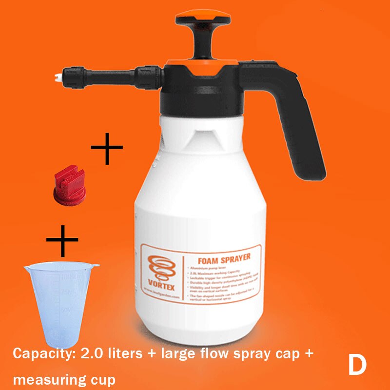 2L Plastic Foam Watering Can Pressure Type Small-scale Sprayer Car Cleaning High Pressure Watering Can Window Cleaning Tool: D