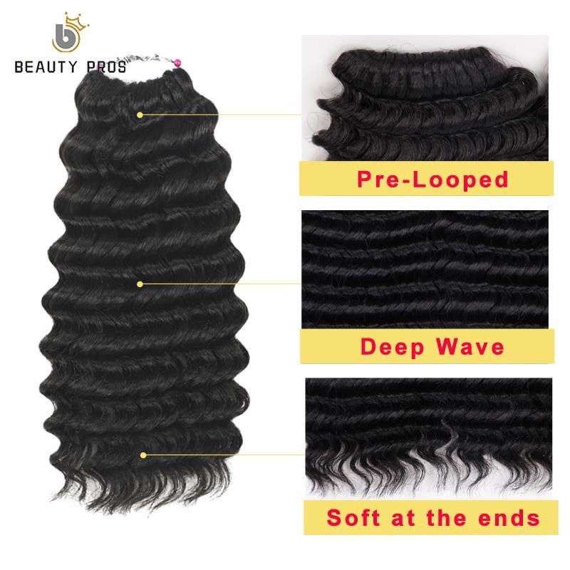 Synthetic Deep Pop Curl Crochet Braiding Hair Extensions 8" Short Ombre Marley Deep Wave Hair Weave Bundles 2Pcs/pack