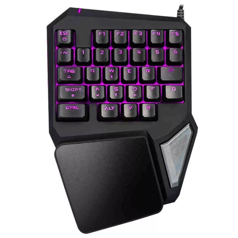 Delux T9 Pro – clavier de jeu ergonomique avec touches programmables, une main, pour PUBG gun, PC portable